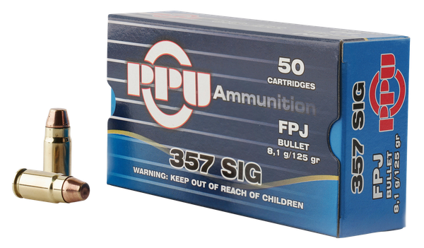PPU Handgun .357 SIG, 125gr, FPJ - 50 Rounds [MPN: PPH357S]