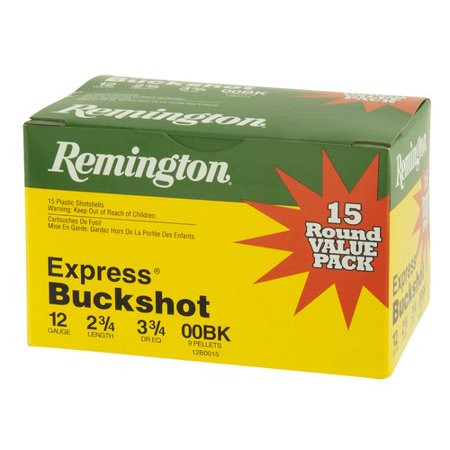 Remington Express Buckshot 12 GA, 2-3/4in. 9 Pellet 00 Buckshot - 15 Rounds [MPN: 26876]