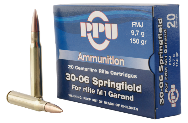 PPU Standard Rifle .30-06 SPRINGFIELD, 150gr, FMJ - 20 Rounds [MPN: PP3006G] (8605003812494)