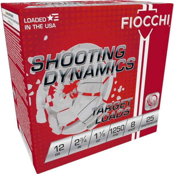 Fiocchi Shooting Dynamics Target Load 12 GA, 2-3/4in. 1-1/8oz. #8 Shot - 25 Rounds