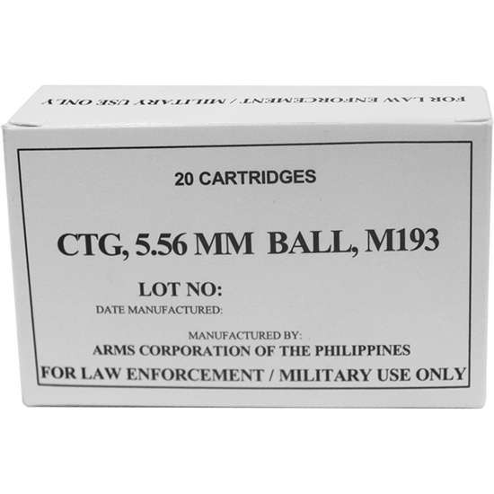 Armscor Precision 5.56X45MM, 55gr, FMJ - 20 Rounds [MPN: 50174]