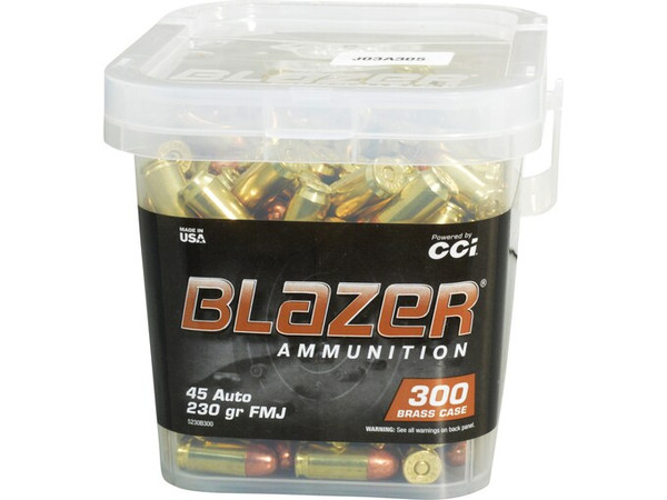 Blazer Ammunition .45 ACP, 230gr, FMJ - 300 Rounds [MPN: 5230B300]