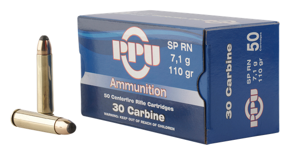 PPU Standard Rifle .30 CARBINE, 110gr, SP - 50 Rounds [MPN: PP30S]