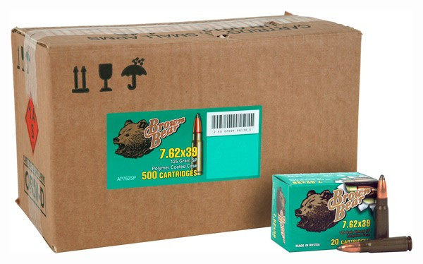 Brown Bear 7.62X39MM, 125gr, SP - 500 Rounds [MPN: AP762SP]
