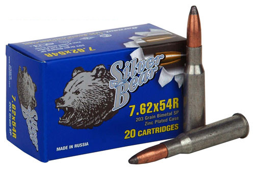 Silver Bear Ammo 7.62X54MM RUSSIAN, 203gr, SP - 20 Rounds [MPN