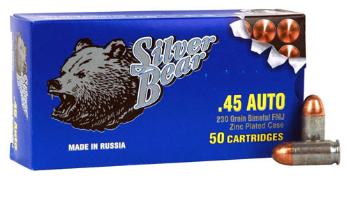 Silver Bear Ammo .45 ACP, 230gr, FMJ - 50 Rounds [MPN: AS45ACP]
