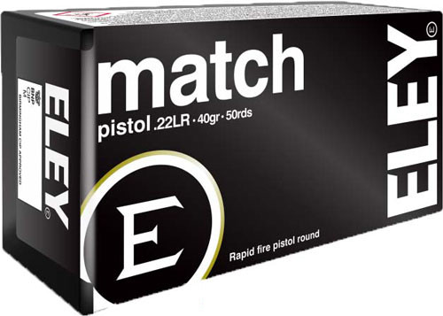 Eley Match Pistol .22 LR, 40gr, LRN - 50 Rounds [MPN: 1190]