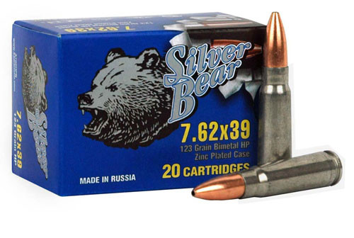 Silver Bear Ammo 7.62X39MM, 123gr, JHP - 500 Rounds [MPN: A762NHP