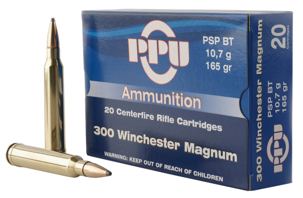 PPU Standard Rifle .300 WIN MAG, 165gr, PSP - 20 Rounds [MPN: PP3002]