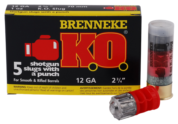 Brenneke KO 12 GA, 2-3/4in. 1oz. Slug - 5 Rounds [MPN: SL122KO]