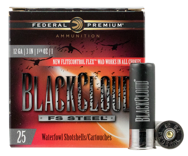Federal Premium Black Cloud 12 GA, 3in. 1-1/4oz. #1 Shot - 25 Rounds [MPN: PWBX1421]
