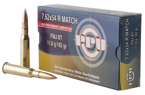 PPU Match 7.62X54MM RUSSIAN, 182gr, FMJ - 20 Rounds [MPN: PPM7]