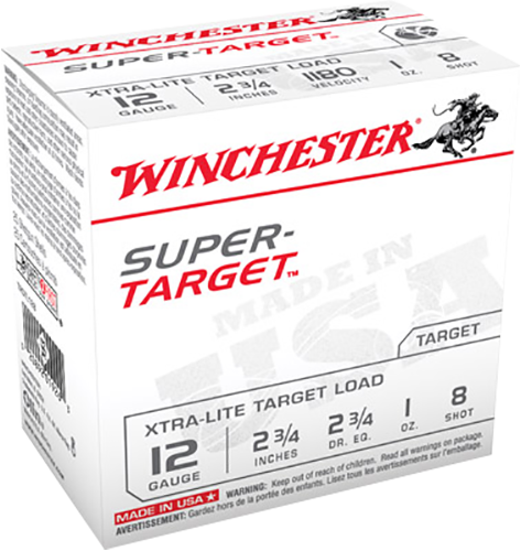 Winchester Super Target 12 GA, 2-3/4in. 1oz. #8 Shot - 25 Rounds [MPN: TRGTL128]