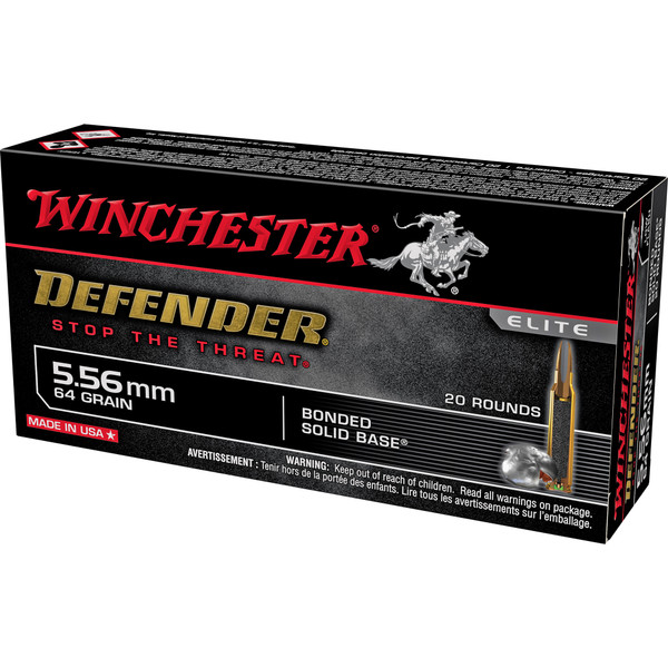 Winchester Defender 5.56X45MM, 64gr, BSB - 20 Rounds [MPN: S556PDB]