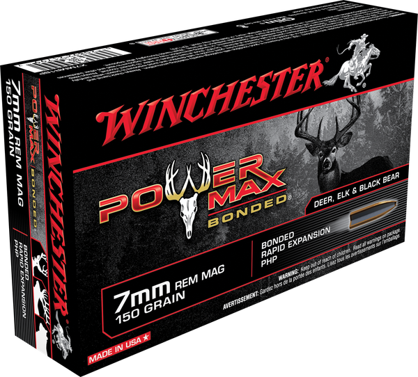 Winchester Power Max Bonded 7MM REM MAG, 150gr, HP - 20 Rounds [MPN: X7MMR1BP]