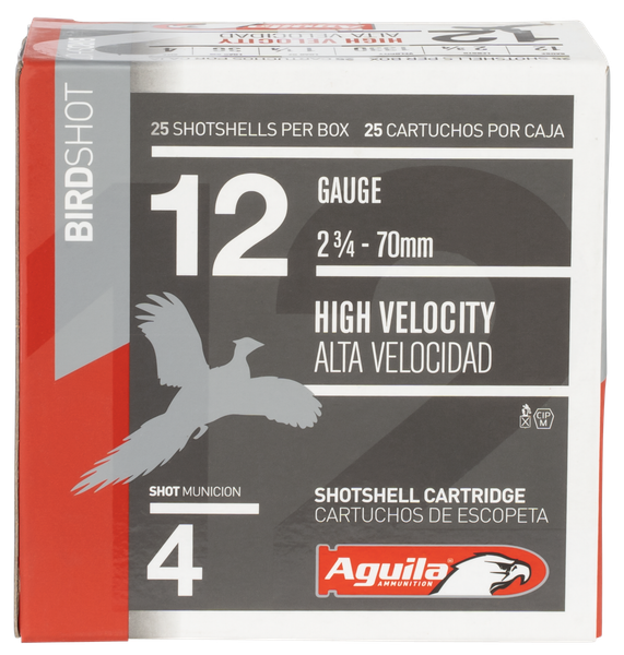 Aguila High Velocity 12 GA, 2-3/4in. 1-1/4oz. #4 Shot - 25 Rounds [MPN: 1CHB1204]