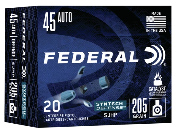 Federal Syntech .45 ACP, 205gr, JHP - 20 Rounds [MPN: S45SJT1] (604544651096)