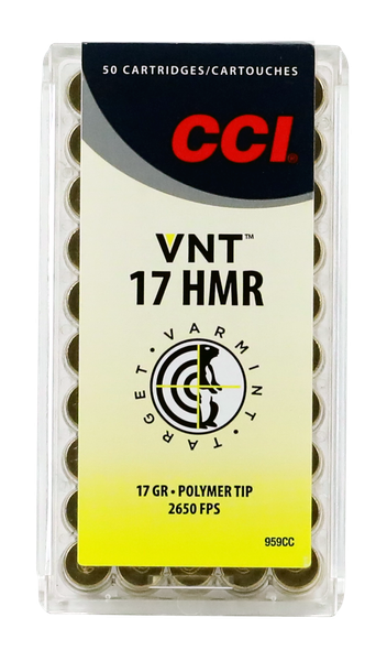 CCI Varmint Tipped .17 HMR, 17gr, VNT - 50 rounds [MPN: 959CC]