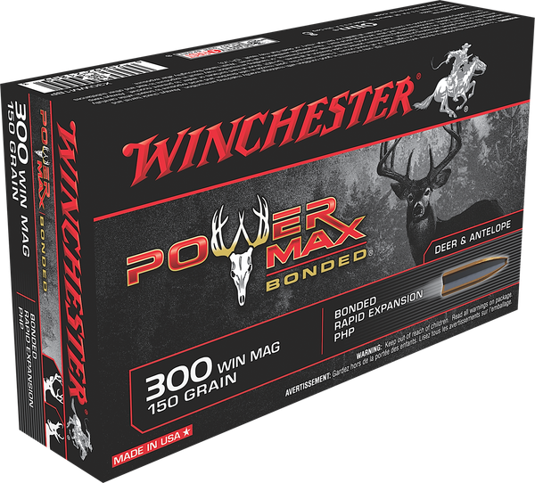 Winchester Power Max Bonded .300 WIN MAG, 150gr, PMB - 20 Rounds [MPN: X30WM1BP]