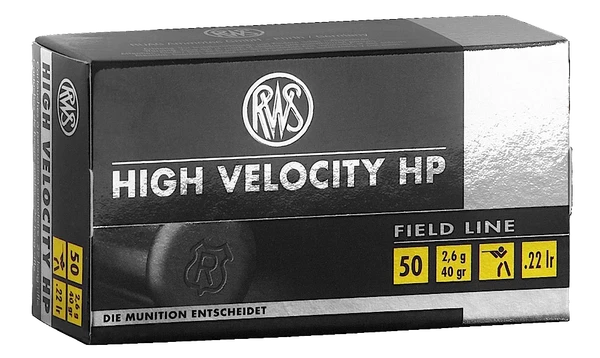RWS High Velocity .22 LR, 40gr, HP - 50 Rounds [MPN: 2132494]