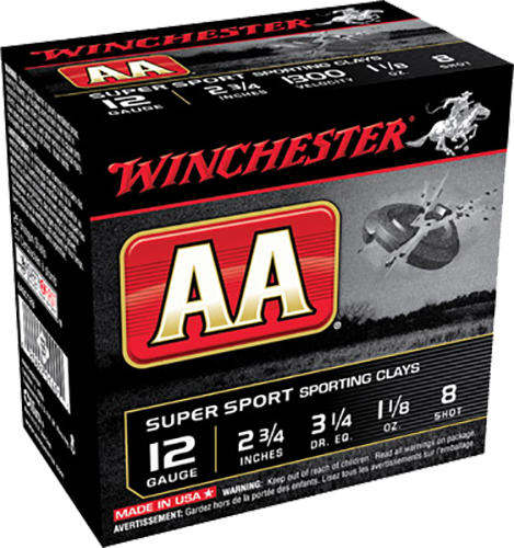 Winchester AA Super Sport Sporting Clays 12 GA, 2-3/4in. 1-1/8oz. #9 Shot - 25 Rounds [MPN: AASC129]