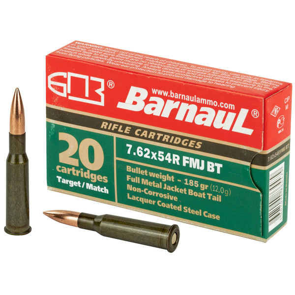 Barnaul 7.62X54MM RUSSIAN, 185gr, FMJBT - 20 Rounds [MPN: BRN762X54RFMJBT185]