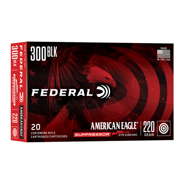 Federal American Eagle .300 AAC BLACKOUT, 220gr, OTM - 20 Rounds [MPN: AE300BLKSUP2]