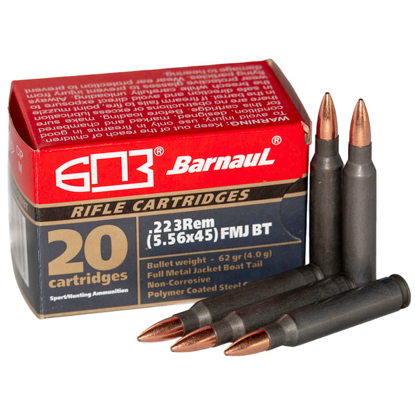 Barnaul Steel Jacket .223 REM, 62gr, FMJ - 20 Rounds [MPN: BRN223REMFMJBT62]