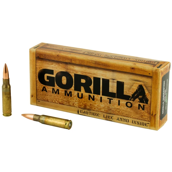 Gorilla Ammo .308 WIN/7.62 NATO, 175gr, Sierra MatchKing HPBT - 20 Rounds [MPN: GA308175SMK]