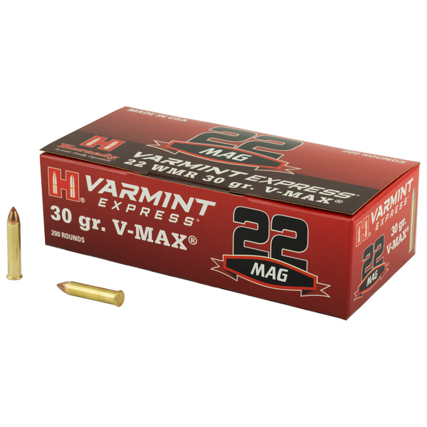 Hornady Varmint Express .22 WMR, 30gr, V-Max - 200 Rounds [MPN: 832022]