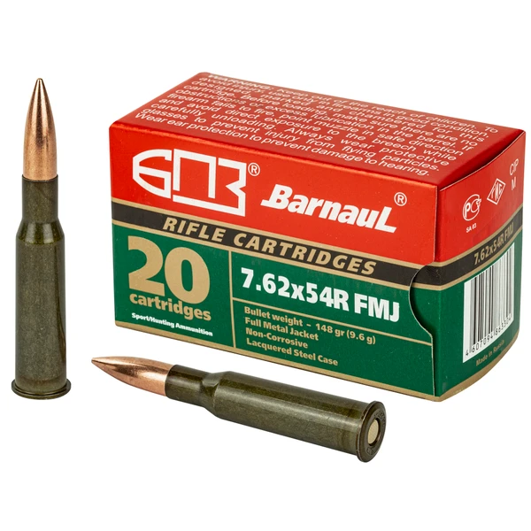 Barnaul 7.62X54MM RUSSIAN, 147gr, FMJ - 20 Rounds [MPN: BRN762x54RFMJ148]