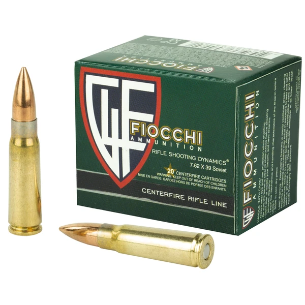 Fiocchi 7.62X39MM, 124gr, FMJ - 20 Rounds [MPN: 762SOVA]