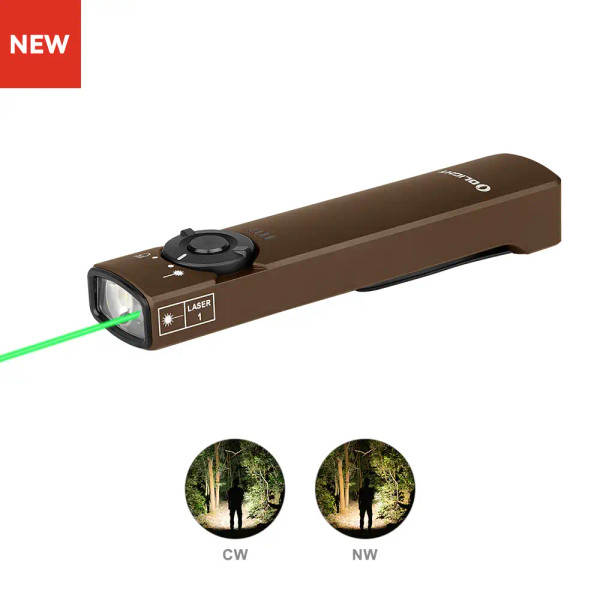Olight Arkfeld LED Flashlight - 1000 Lumens - 6500K Cool White Desert Tan