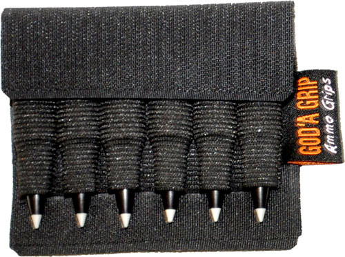 God'a Grip Ammo Grip Standard - 6 Shell Holder Black W/ 3m