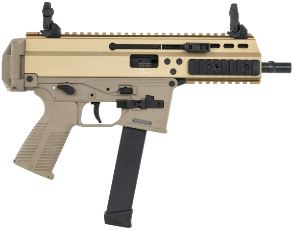 B&T APC9 PRO 9MM 6.8" BARREL 33RD COYOTE TAN USES GLOCK & SIG MAGS