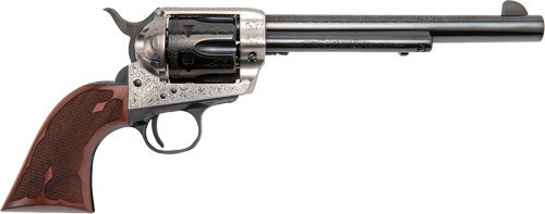 Cimarron Frontier .45lc Pw Fs - 7.5" Engraved Silver/bl Wal