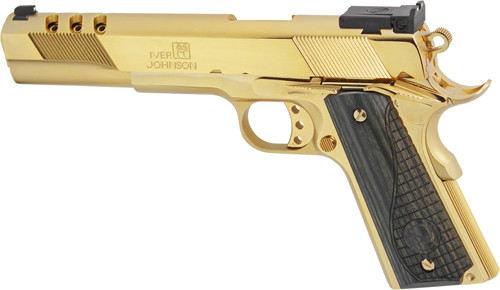 Iver Johnson Eagle Xl Ported - 10mm 6" 24k Gold Black Wood