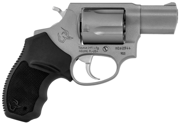 Taurus, Model 905, Small Frame, 9MM, 2" Barrel, 5Rd, Steel Stainless Finish, Rubber Grips, Fixed Sights