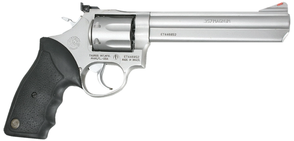 Taurus 2-660069 66 Standard 357 Mag 7rd 6" Matte Stainless Steel Black Rubber Grip