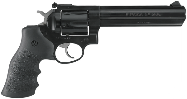 Ruger 1704 GP100 Standard 357 Mag 6rd 6" Blued Steel Black Hogue Monogrip Grip