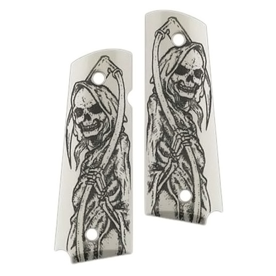 HOG GRIP OFFICERS MODEL SCRIMSHAW GRIM REAPER FB
