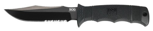 Sog Knife Seal Pup Elite - Black Serrated W/sheath<