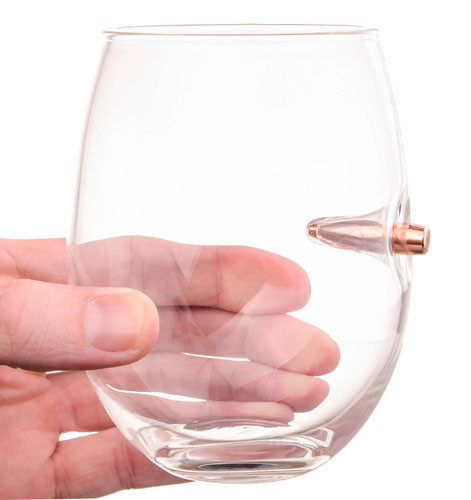 2 Monkey Bullet Wine Glass - With A .308 Bullet