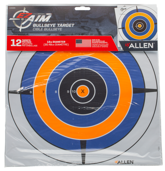 Allen Ez Aim, Allen 15205 Ezaim Bullseye Targets 12x12        12