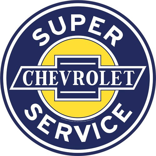 Open Road Brands Die Cut Emb - Tin Sign W/knock Out Chevy Svc