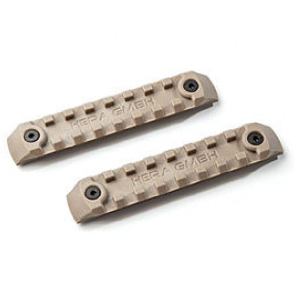 HERA Arms USA P-KMRS Polymer KeyMod Rail System 2 Rail Pieces Per Package Polymer Tan
