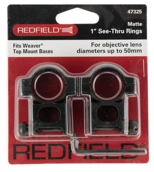 Redfield Mounts Rings, Red 47325 Alum See-thru Rings Matte