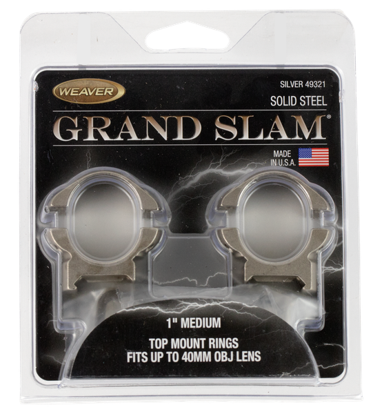 Weaver Mounts Grand Slam, Weav 49323 Grandglam Rngs 1in Xhi Slvr