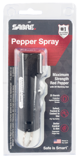 Sabre Flip Top, Sec F15bkoc02  Black Flip Top Pepper Spray