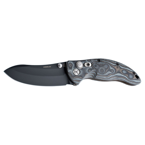 Hogue EX04 3.5in Folder Upswept Blk Fin G10 Frame Blk Grey